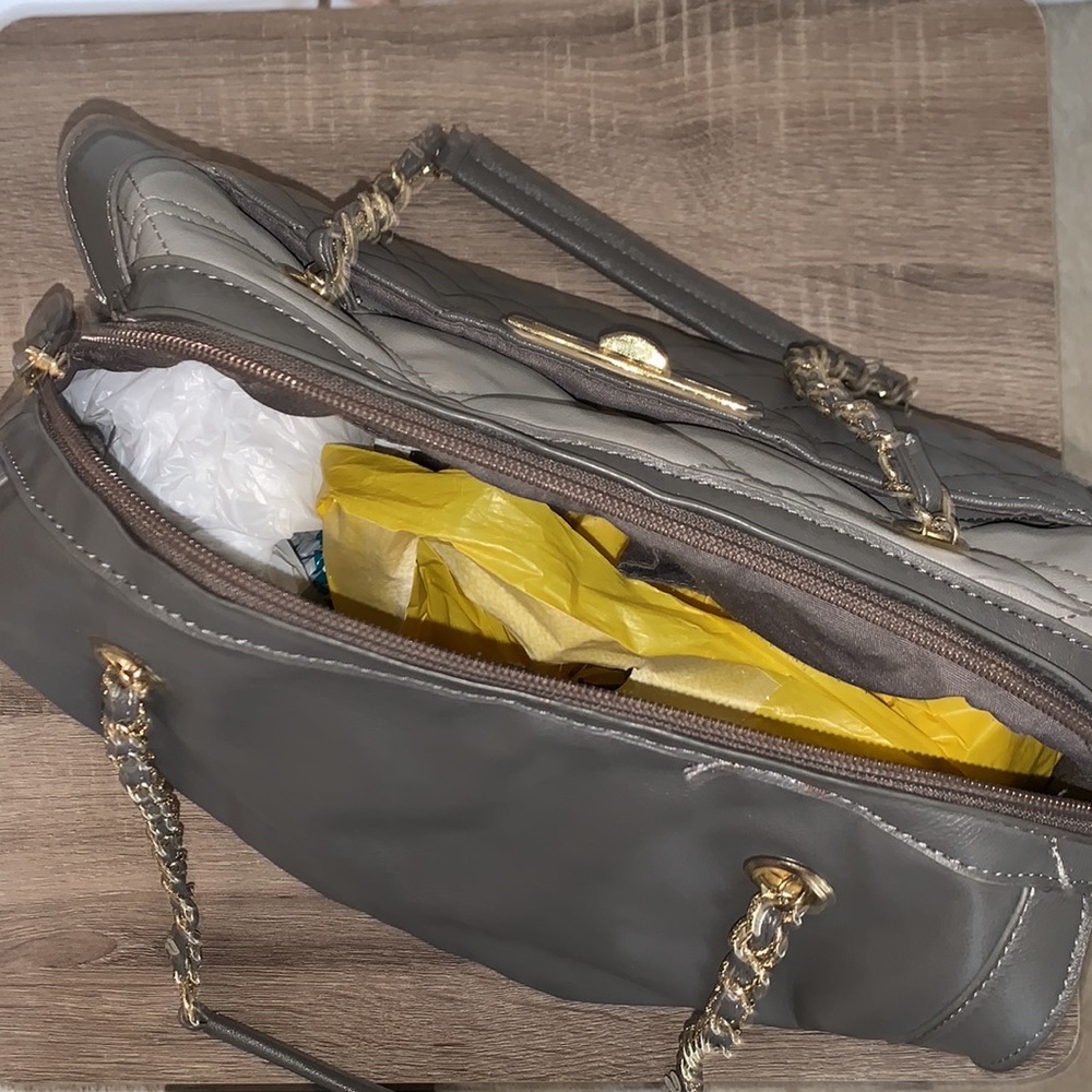 Apt 9 two tone gray, with gold accents handbag - Picture 3 of 11